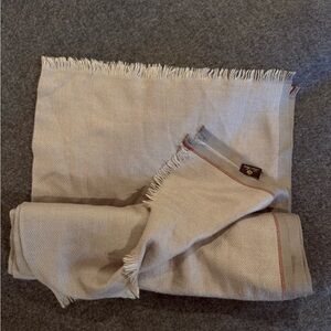 Loro Piana Light Tan Fringed Scarf